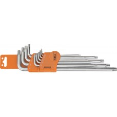 Набор ключей Torx  с отверстием (ТS10-ТS50), 9шт.,  Neo